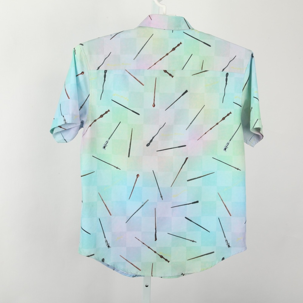 RSVLTS Harry Potter Wizard Wand Kunuflex Button Down Shirt Men's Medium - Picture 3 of 12